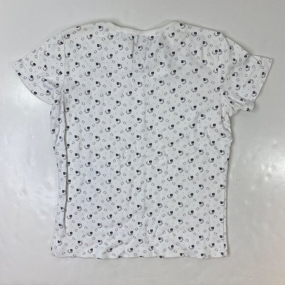 GAP Womens Set of 2 Shirts Long Short Sleeve Flowers White Purple Size Small - Picture 6 of 7